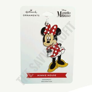Hallmark Disney Flat Metal 3in Minnie Mouse Christmas Tree Ornament Brand New‎